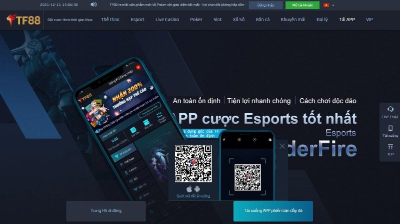 Tải App TF88bet trên điện thoại iOS và Android dễ dàng nhất với hướng dẫn chi tiết.