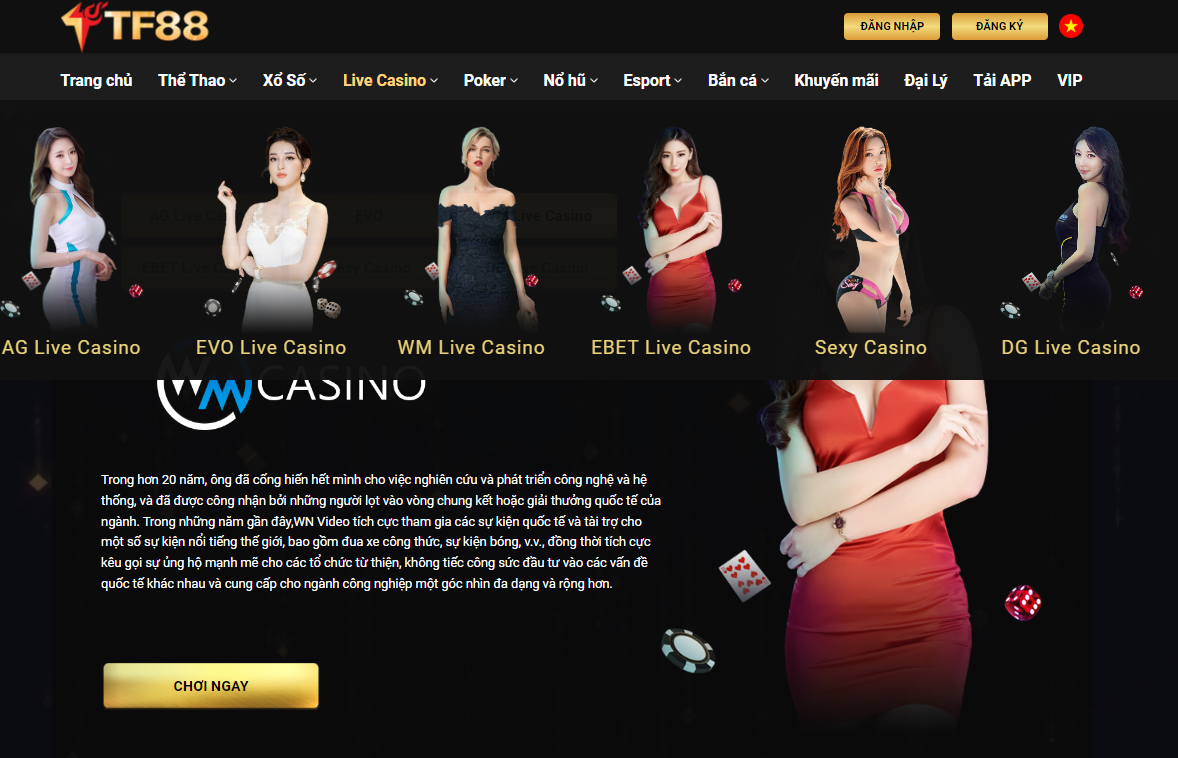 Hòa mình vào không gian sòng bạc trực tiếp với TF88bet Live Casino